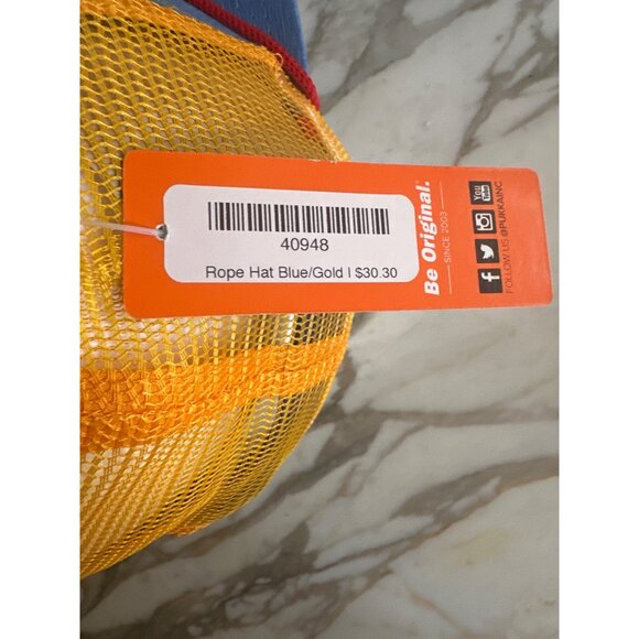 Bonfire Brewing Rope Hat Blue Gold Trucker Style Mesh Back Adjustable Snapback - Picture 5 of 7